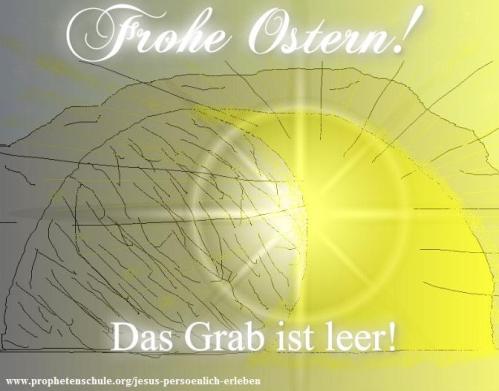 Frohe Ostern!-Grab-ist-leer-Grußkarte