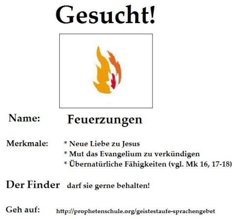 Gesucht! Feuerzungen, Frohe Pfingsten